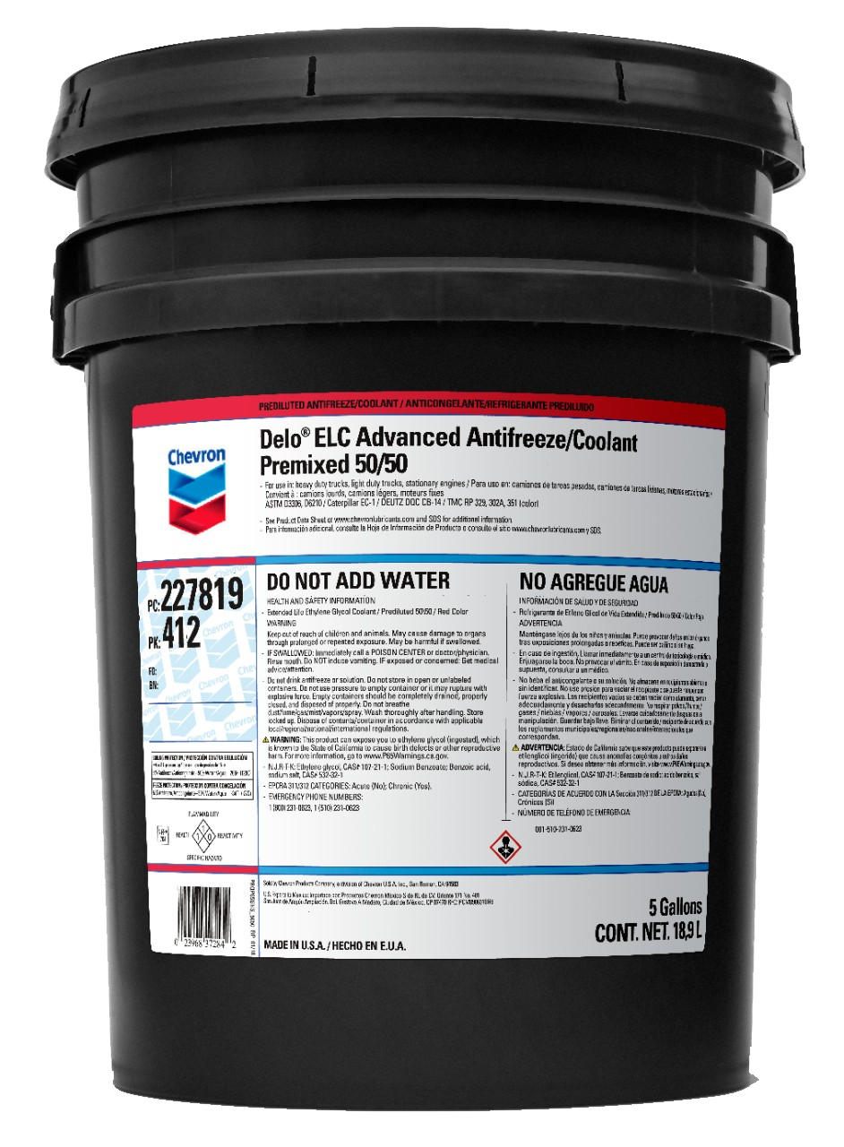 Delo® ELC Advanced Antifreeze/Coolant 50/50 Chevron Lubricants (Canada)